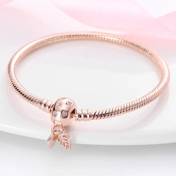 Bracelet pour charms à pendants petites feuilles en argent - Korell charms