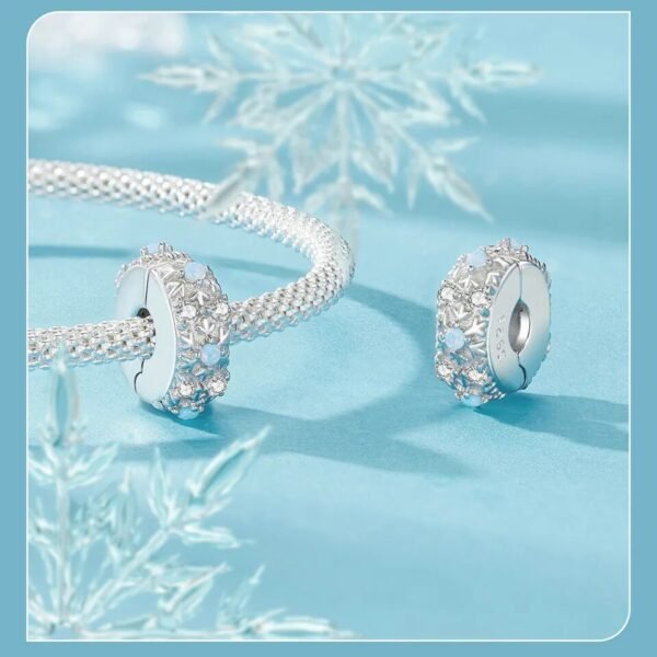 Charm Prestige séparateur à clip flocons de neige en argent plaqué platine - Korell charms