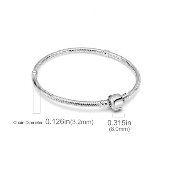 Bracelet pour charms cylindre en argent - Korell charms