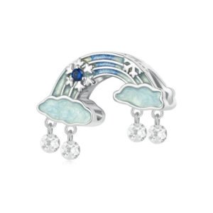Charm Prestige arc-en-ciel, nuages et flocons de neige en argent plaqué platine Default Title - Korell charms