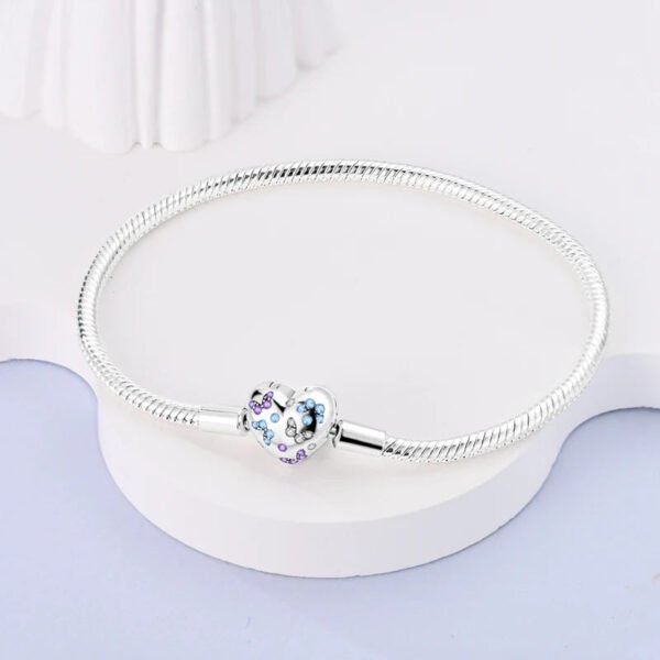Bracelet pour charms cœur petits papillons en argent - Korell charms
