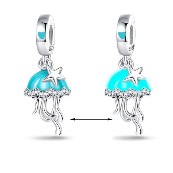 Charm pendentif méduse et étoile de mer en argent - lumineux Default Title - Korell charms