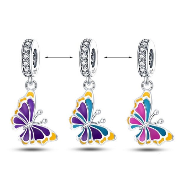Charm pendentif papillon en argent - change de couleur - Korell charms
