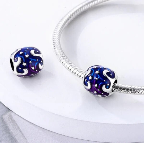 Charm perle ciel et étoiles en argent - Korell charms