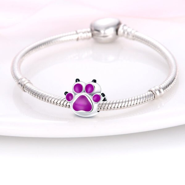 Charm empreinte de patte en argent - change de couleur - Korell charms