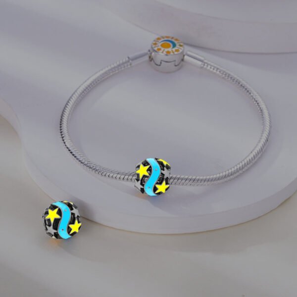 Charm perle étoiles en argent - lumineux - Korell charms