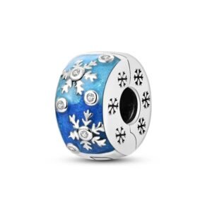 Charm séparateur à clip bleu flocons de neige en argent Default Title - Korell charms