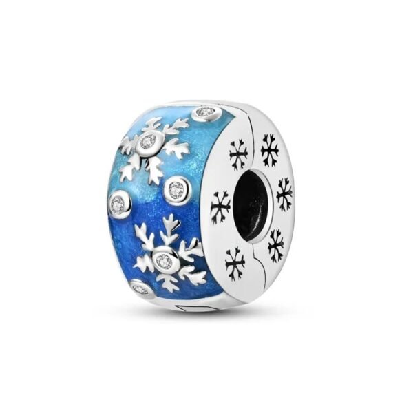 Charm séparateur à clip bleu flocons de neige en argent Default Title - Korell charms
