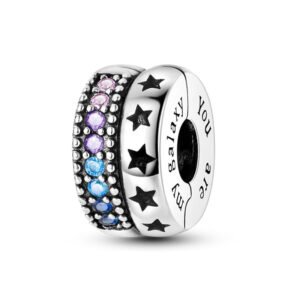 Charm séparateur à clip étoiles en argent Default Title - Korell charms