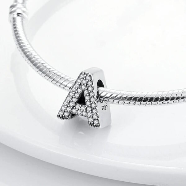 Charm alphabet lettre cristaux en argent - Korell charms