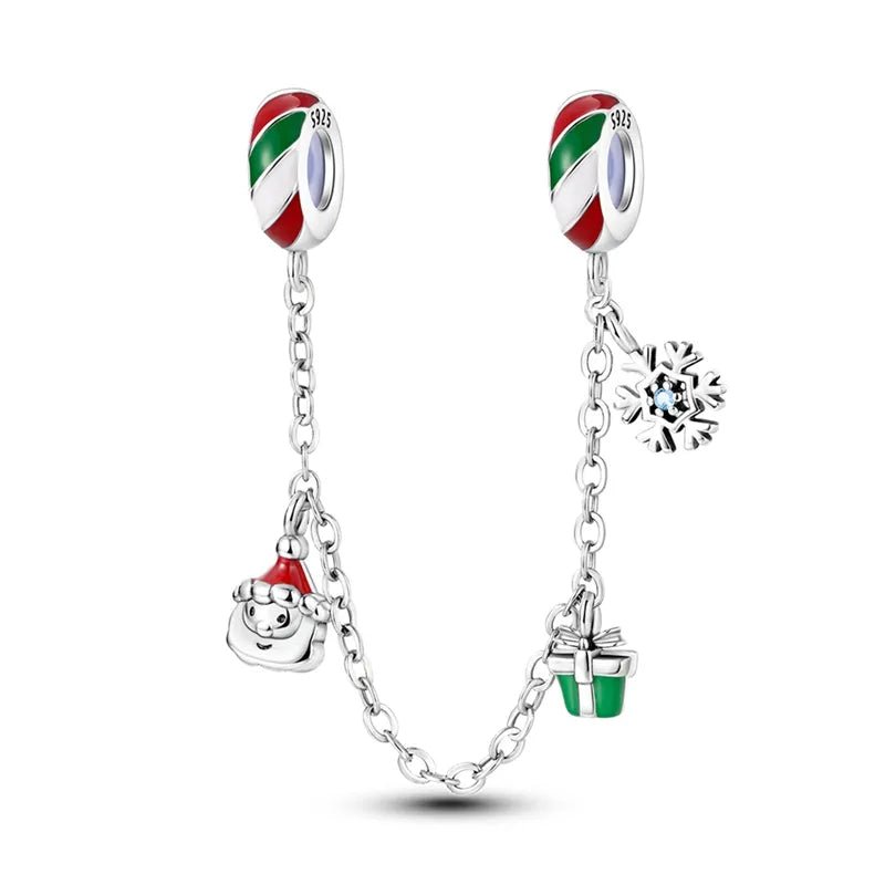 Charm chaine Père Noël, cadeau et flocon en argent - Korell charms