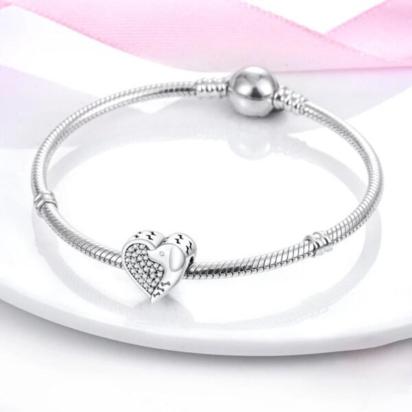 Charm cœur chien en argent - Korell charms