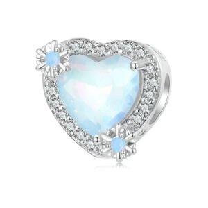 Charm Prestige cœur flocon givré en argent plaqué platine Default Title - Korell charms