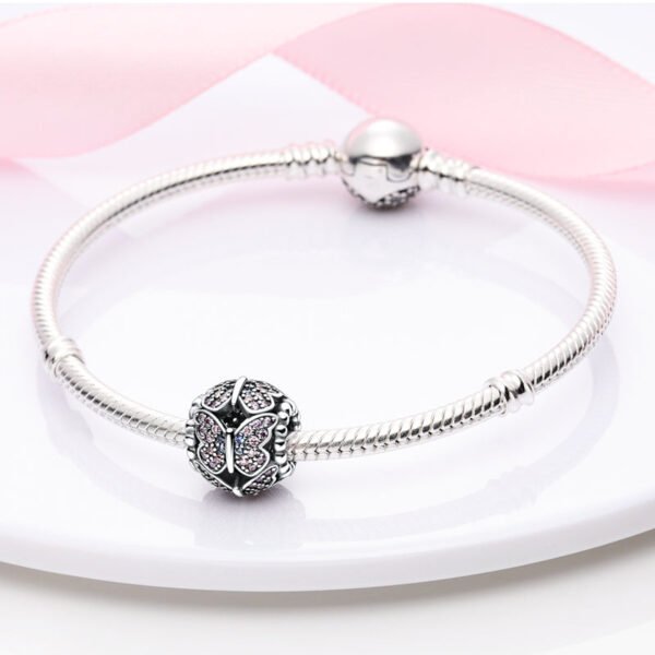 Charm perle papillons cristaux en argent - Korell charms