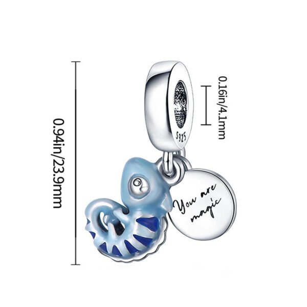 Charm pendentif caméléon en argent - change de couleur - Korell charms