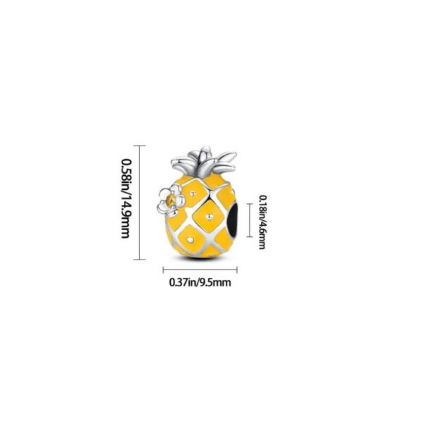 Charm ananas et fleur en argent - Korell charms