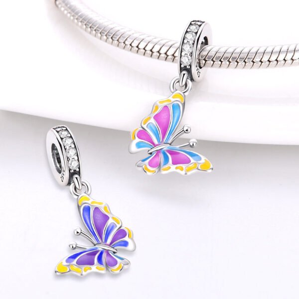 Charm pendentif papillon en argent - change de couleur - Korell charms