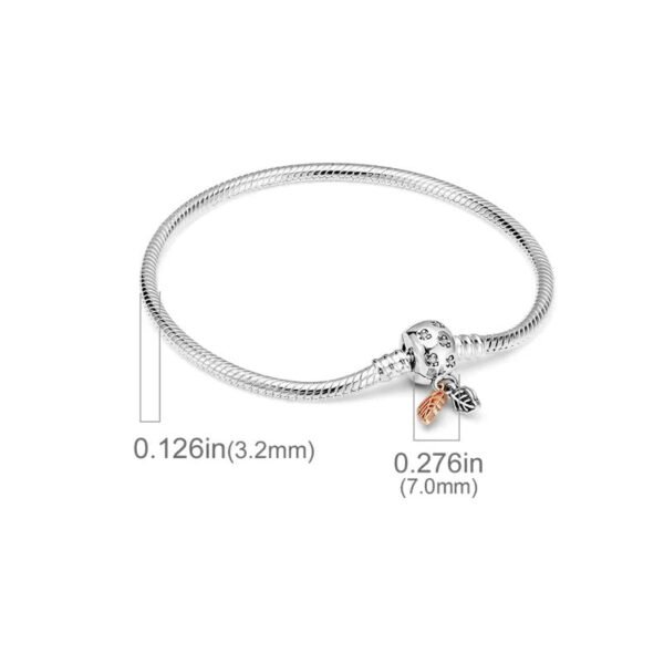 Bracelet pour charms à pendants petites feuilles en argent - Korell charms