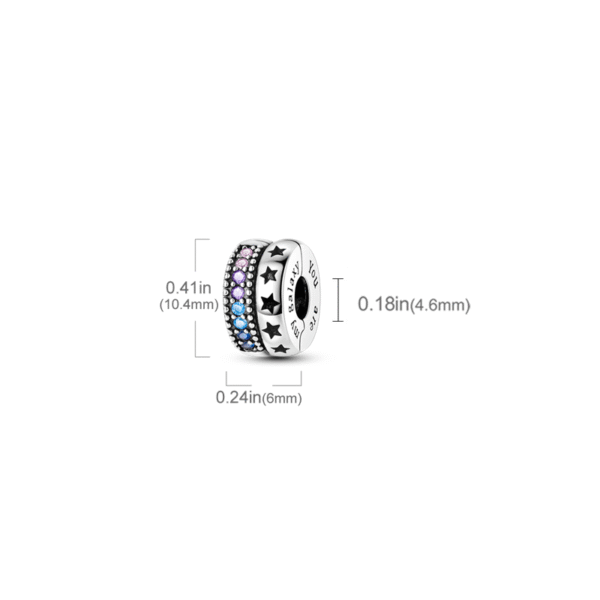 Charm séparateur à clip étoiles en argent - Korell charms