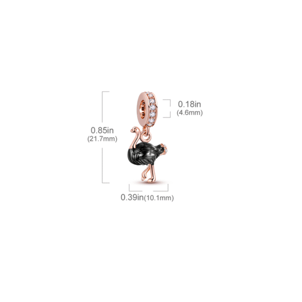 Charm pendentif oiseau autruche en argent - Korell charms