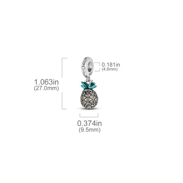 Charm pendentif fruit ananas en argent - Korell charms