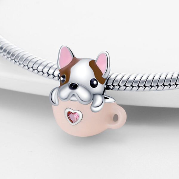 Charm chien dans une tasse en argent - Korell charms
