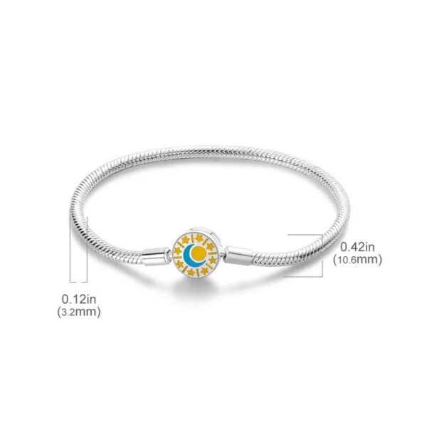 Bracelet pour charms lune, soleil et étoiles en argent - lumineux - Korell charms