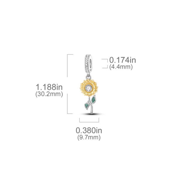 Charm pendentif tournesol en argent - Korell charms