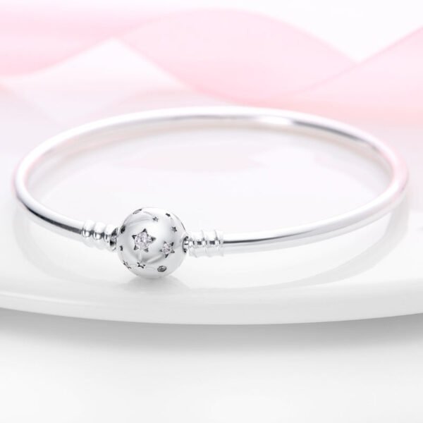 Bracelet jonc rigide pour charms boule à étoiles en argent - Korell charms