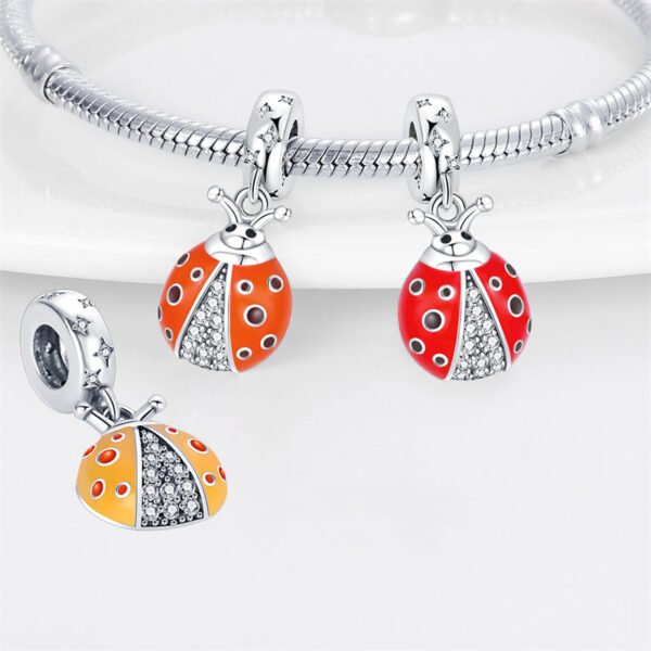 Charm pendentif coccinelle en argent - change de couleur - Korell charms