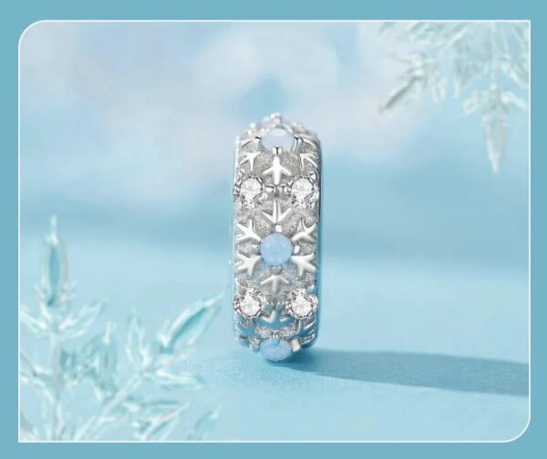 Charm Prestige séparateur à clip flocons de neige en argent plaqué platine - Korell charms