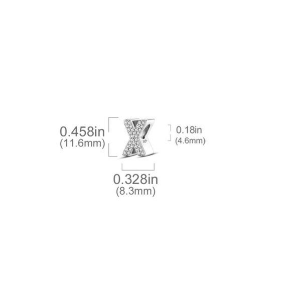 Charm alphabet lettre cristaux en argent - Korell charms