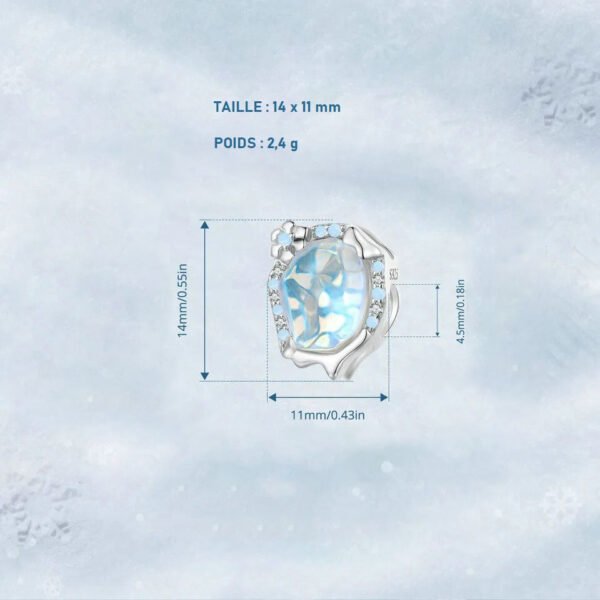Charm Prestige ovale flocon givré en argent plaqué platine - Korell charms