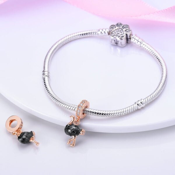 Charm pendentif oiseau autruche en argent - Korell charms
