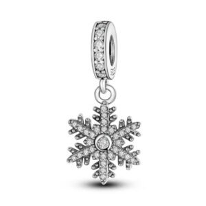 Charm pendentif flocon blanc en argent - Korell charms
