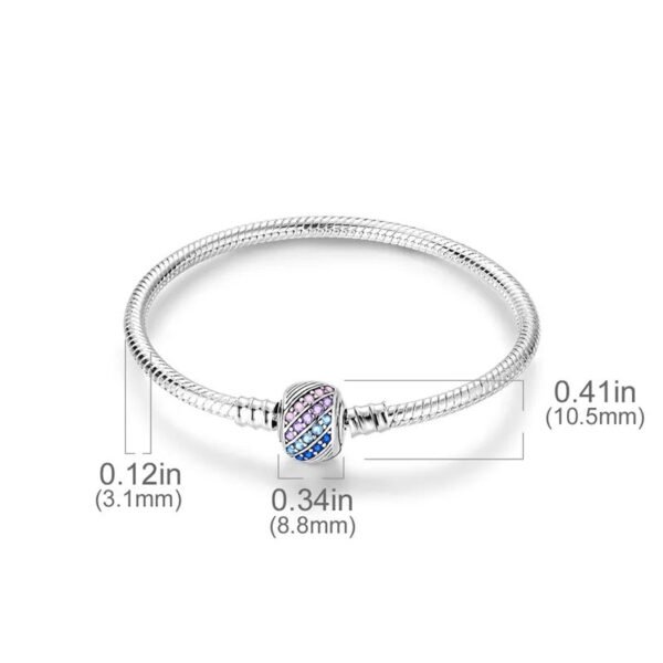 Bracelet pour charms cylindre cristaux multicolores en argent - Korell charms