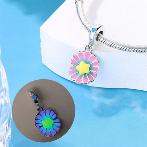 Charm pendentif coquillage et étoile en argent - lumineux - Korell charms