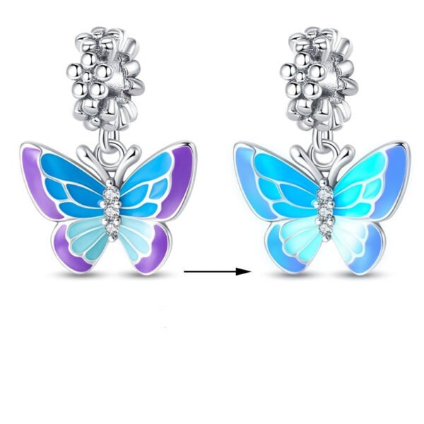 Charm pendentif papillon bleu en argent - lumineux Default Title - Korell charms