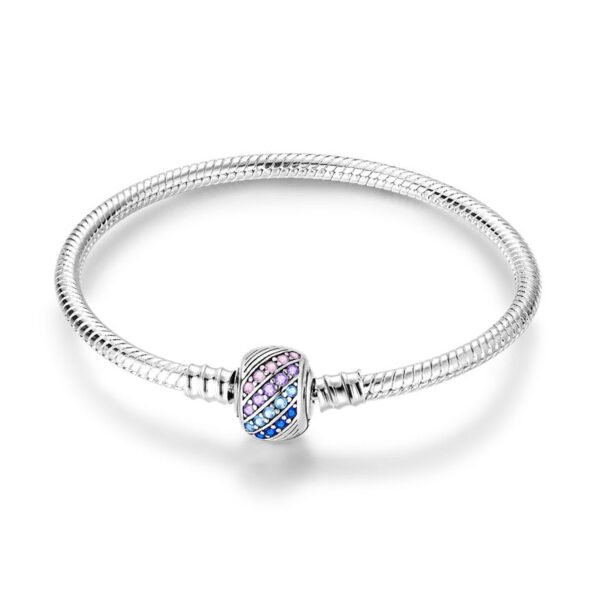 Bracelet pour charms cylindre cristaux multicolores en argent - Korell charms