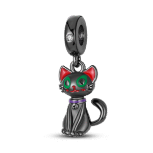 Charm pendentif chat noir en argent Default Title - Korell charms