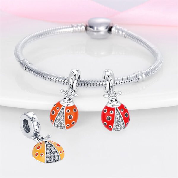 Charm pendentif coccinelle en argent - change de couleur - Korell charms
