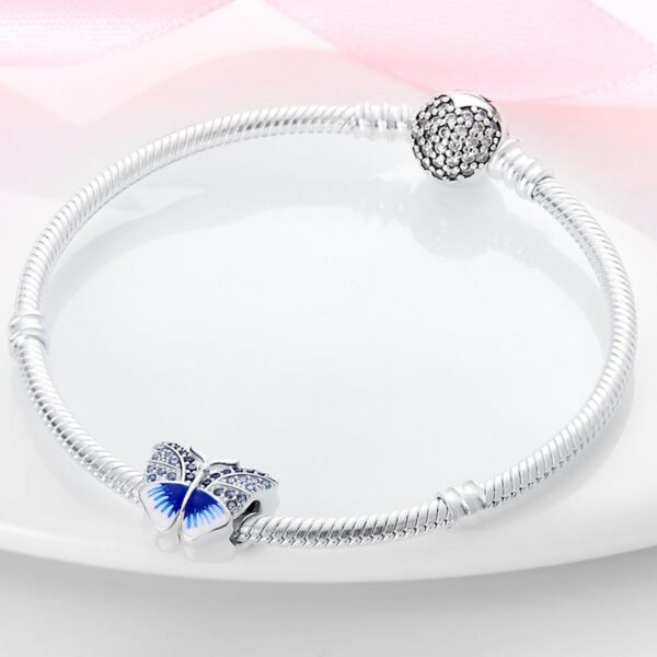 Charm papillon cristaux et émail en argent - Korell charms