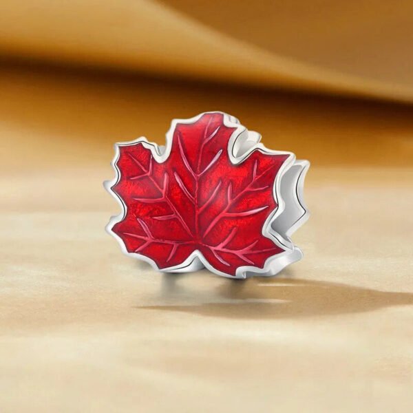 Charm feuilles d'érable rouges en argent - Korell charms