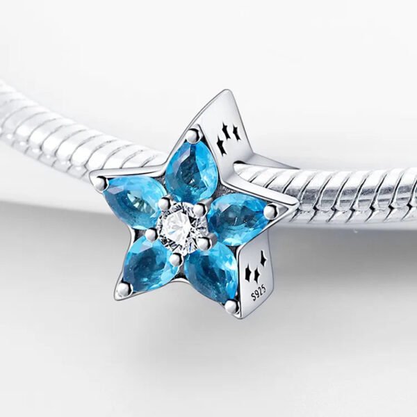 Charm étoile cristaux bleus en argent - Korell charms