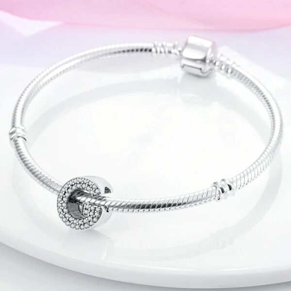 Charm alphabet lettre cristaux en argent - Korell charms