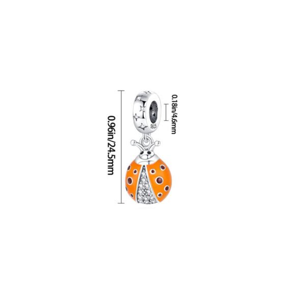 Charm pendentif coccinelle en argent - change de couleur - Korell charms