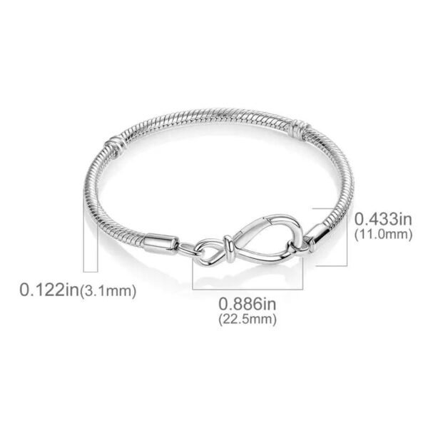 Bracelet pour charms fermoir mousqueton infini en argent - Korell charms