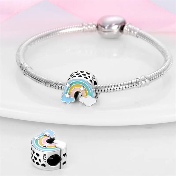 Charm arc-en-ciel pastel en argent - Korell charms