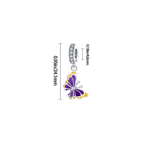 Charm pendentif papillon en argent - change de couleur - Korell charms