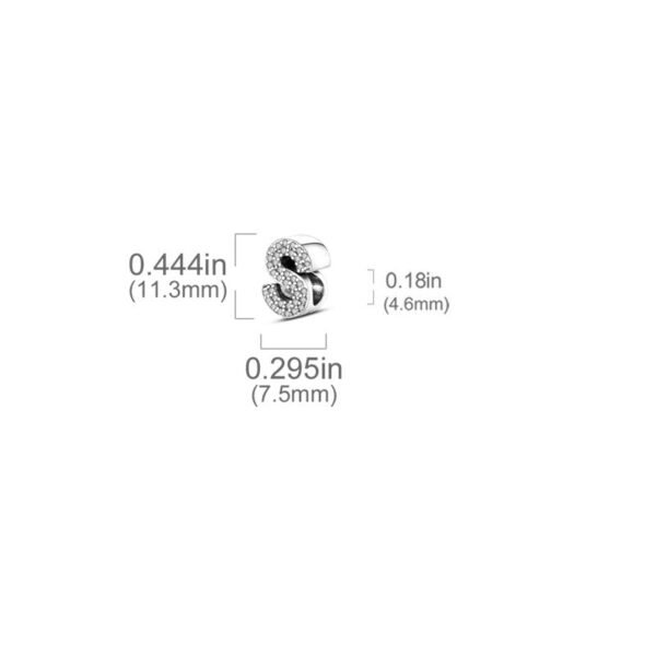 Charm alphabet lettre cristaux en argent - Korell charms
